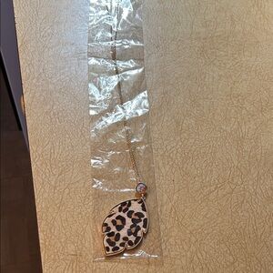 Leopard Print Leaf Pendant Necklace